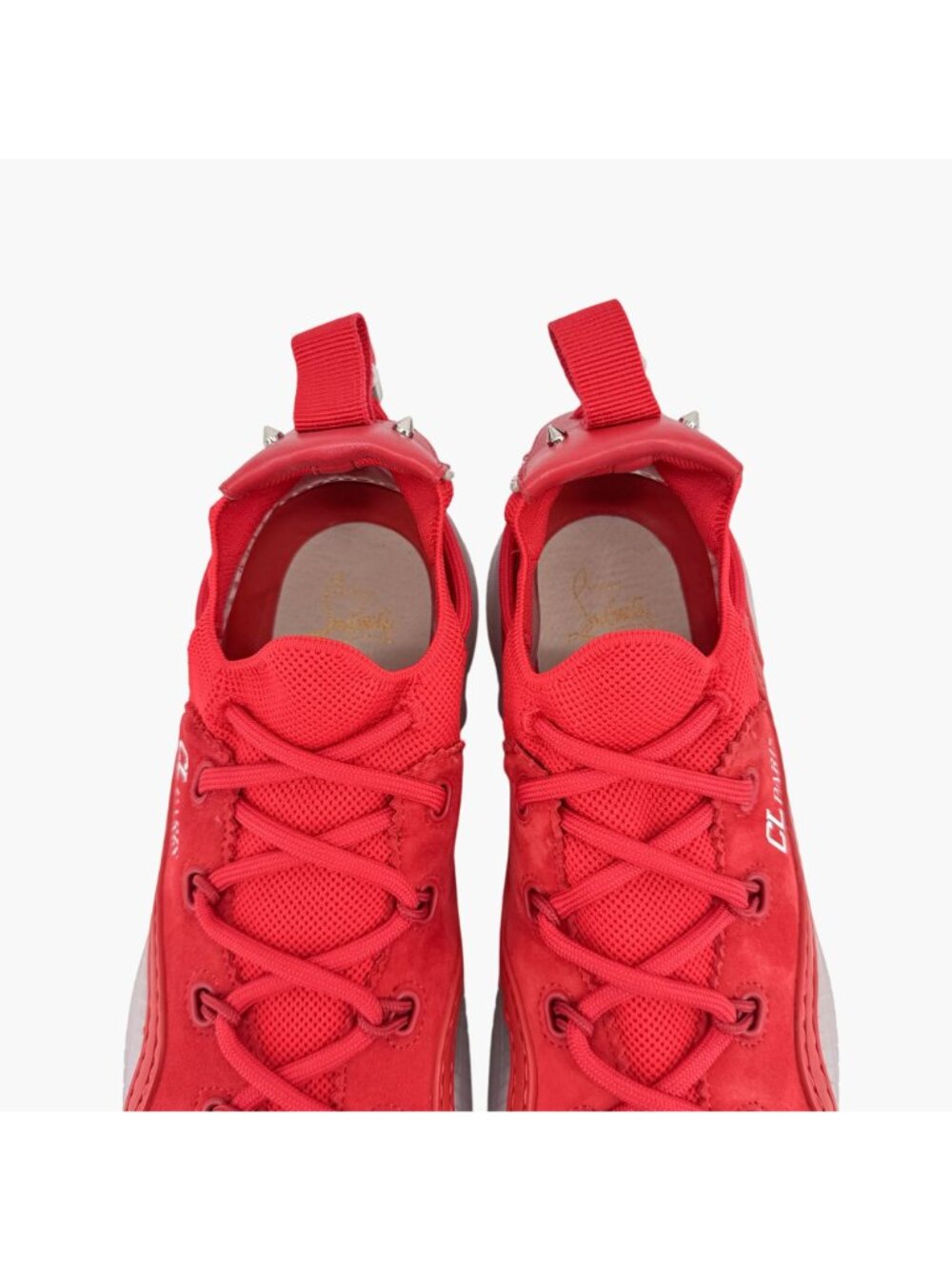 Louboutin Arpoador Drawstring Sock Sneaker Red Suede Size 40 US 10 Women Low Top - Picture 4 of 15
